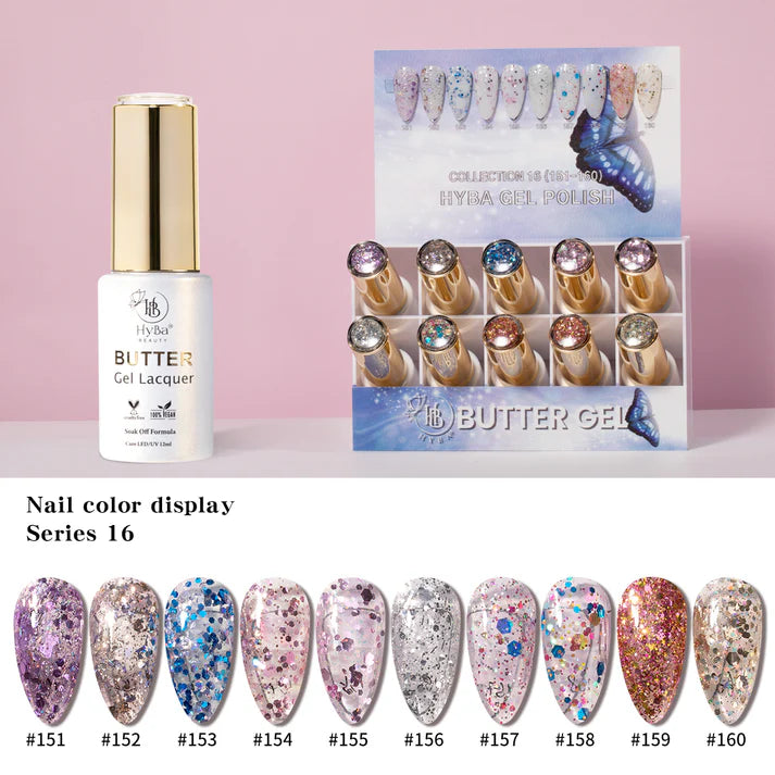 Hyba BUTTER Gel Polish SERIES 16 (Colors #151-#160)