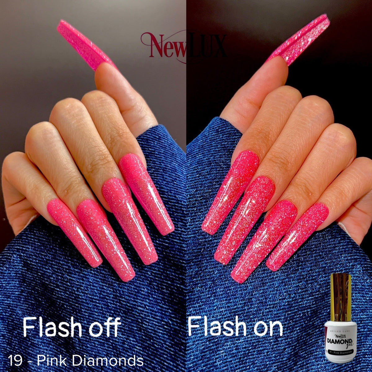 NewLUX Diamond Gel .5oz - #19 Pink Diamonds