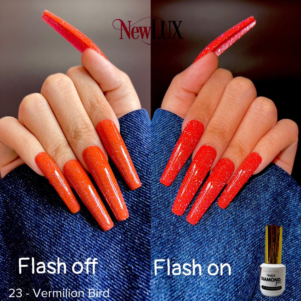 NewLUX Diamond Gel .5oz - #23 Vermilion Bird