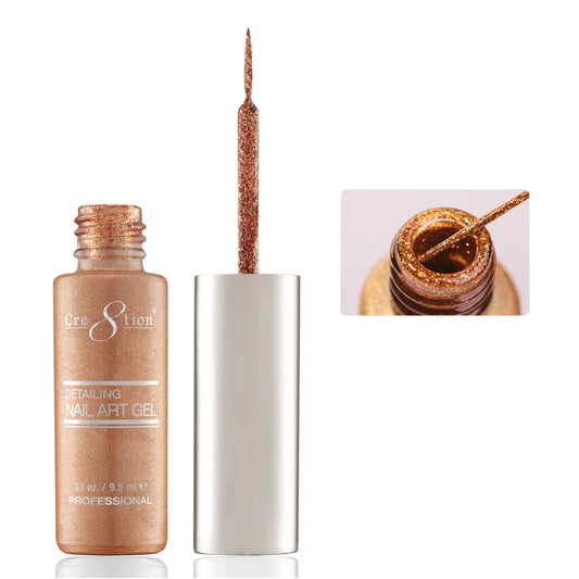 Cre8tion Detailing Nail Art Gel 0.33oz 33 Gold Platinum 4