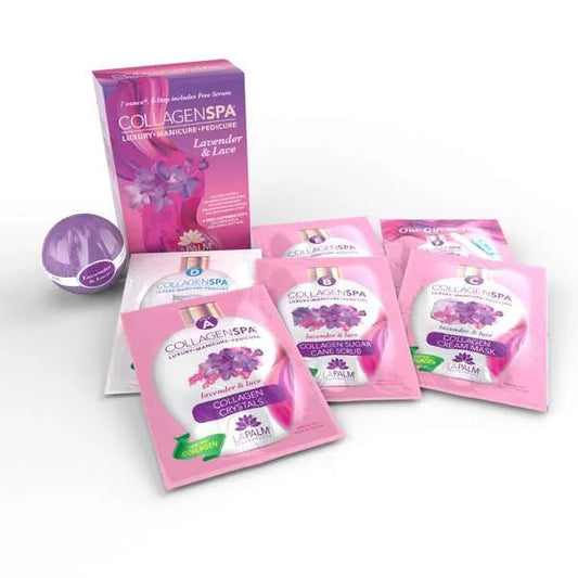 La Palm Collagen Spa 6 Step Pedicure Kit - Lavender & Lace