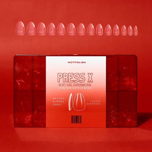 Not Polish NATURAL ALMOND SHORT PRESS X- TIP CASE 630 PCS