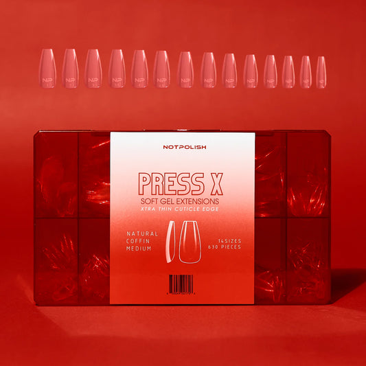 Not Polish NATURAL COFFIN MEDIUM PRESS X- TIP CASE 630 PCS