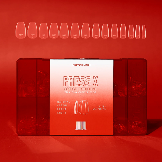 Not Polish NATURAL COFFIN EXTRA SHORT PRESS X- TIP CASE 630 PCS