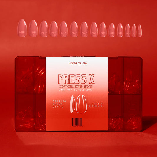 Not Polish NATURAL ROUND MEDIUM PRESS X- TIP CASE 630 PCS