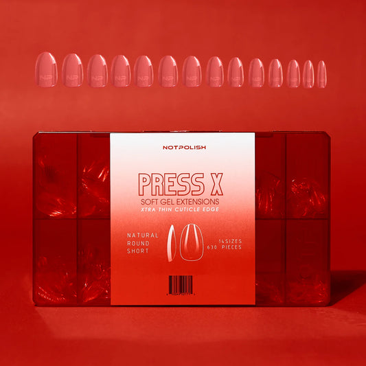 Not Polish NATURAL ROUND SHORT PRESS X- TIP CASE 630 PCS