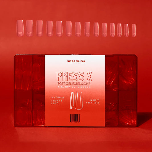 Not Polish NATURAL SQUARE LONG PRESS X- TIP CASE 630 PCS