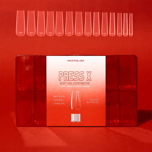 Not Polish NATURAL SQUARE LONG XXL PRESS X- TIP CASE 630 PCS