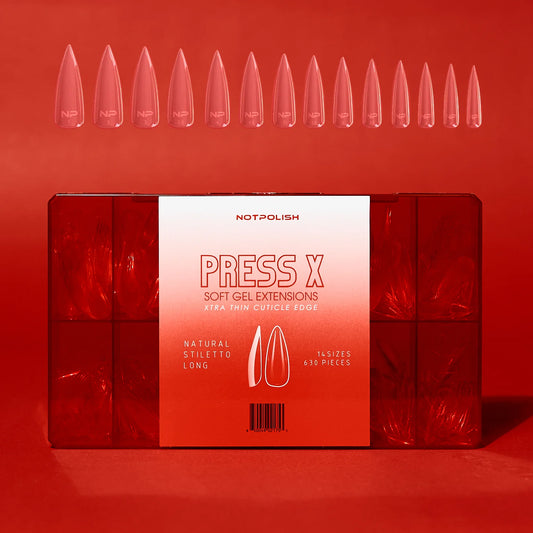 Not Polish NATURAL STILETTO LONG PRESS X- TIP CASE 630 PCS