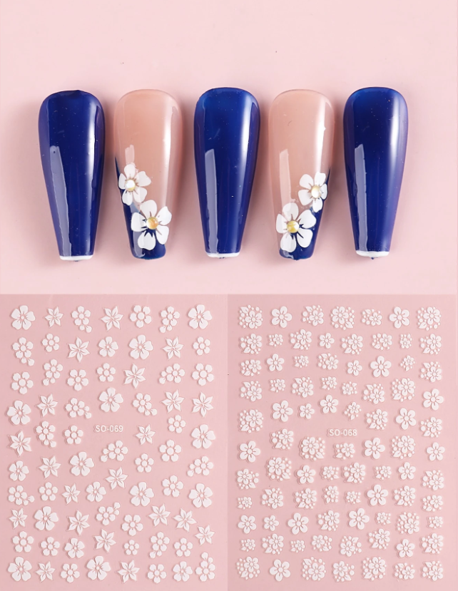 2sheets Flower Pattern Nail Art Sticker
