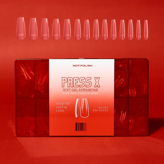 Not Polish SCULPTED COFFIN LONG PRESS X- TIP CASE 630 PCS