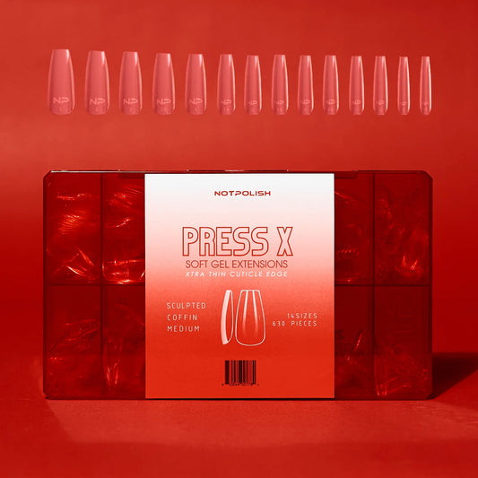 Not Polish SCULPTED COFFIN MEDIUM PRESS X- TIP CASE 630 PCS