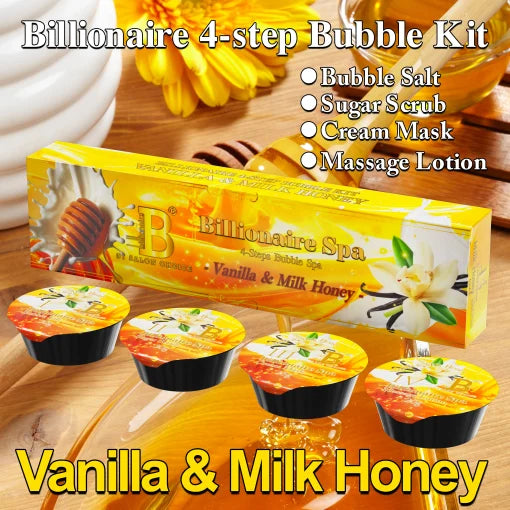 Billionaire 4 Steps Luxury Bubble Spa – Vanilla & Milk Honey
