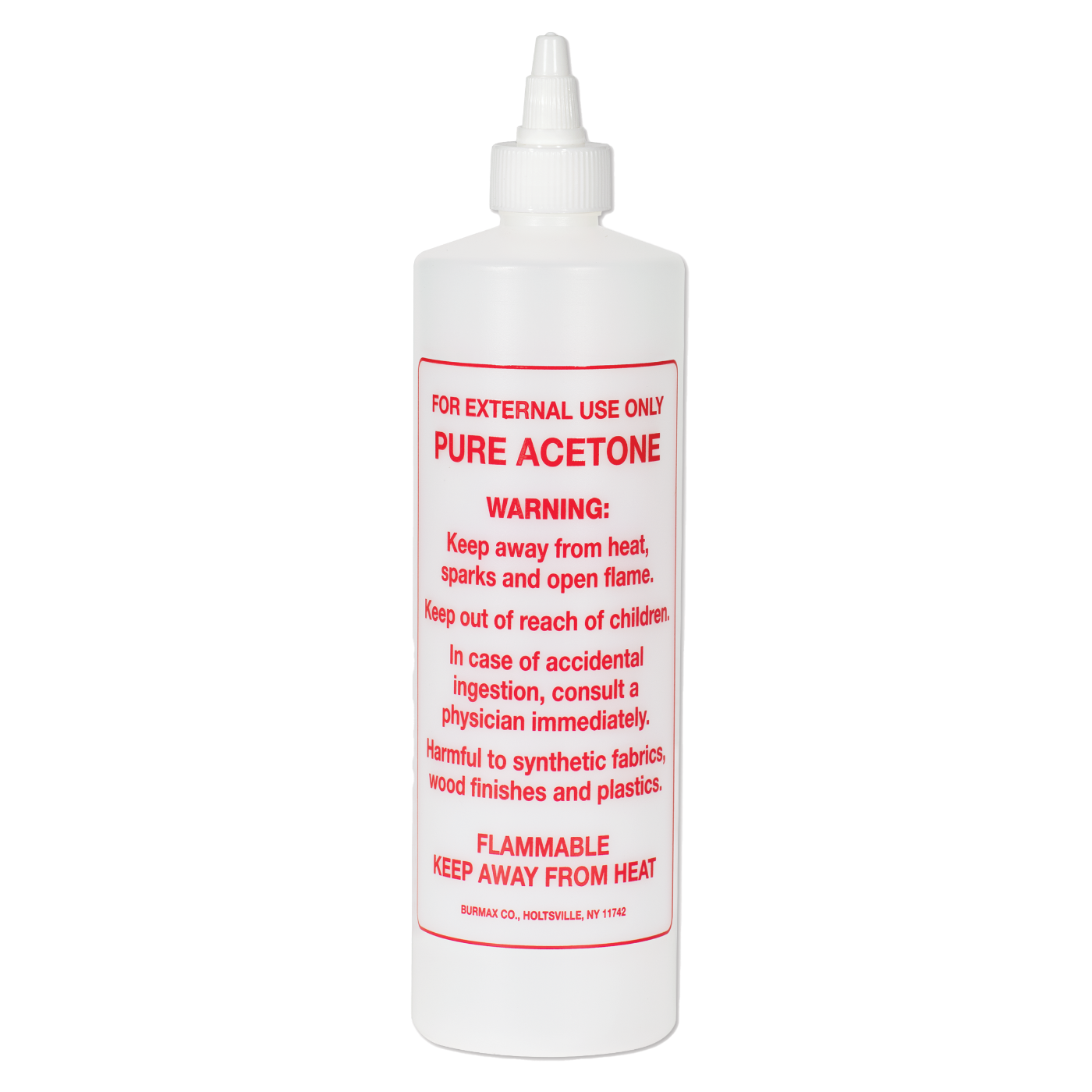 Imprinted Twist Top Bottle Acetone 16 oz