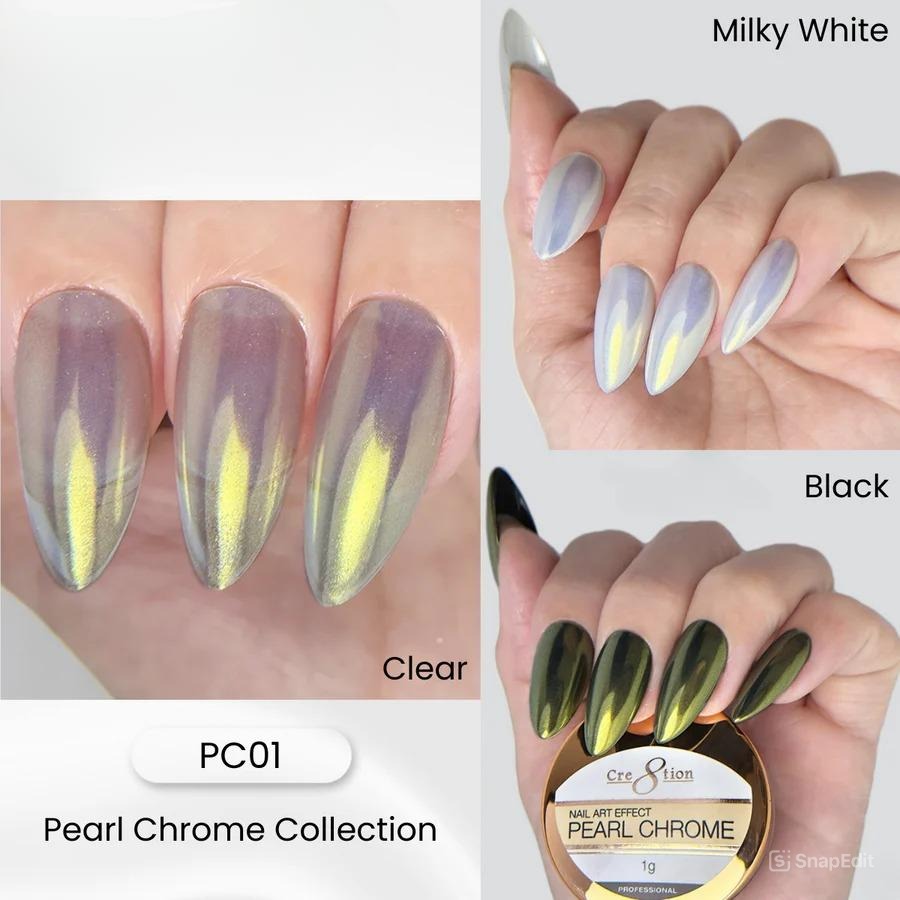 Cre8tion Pearl Chrome Nail Art Effect 1g - 01