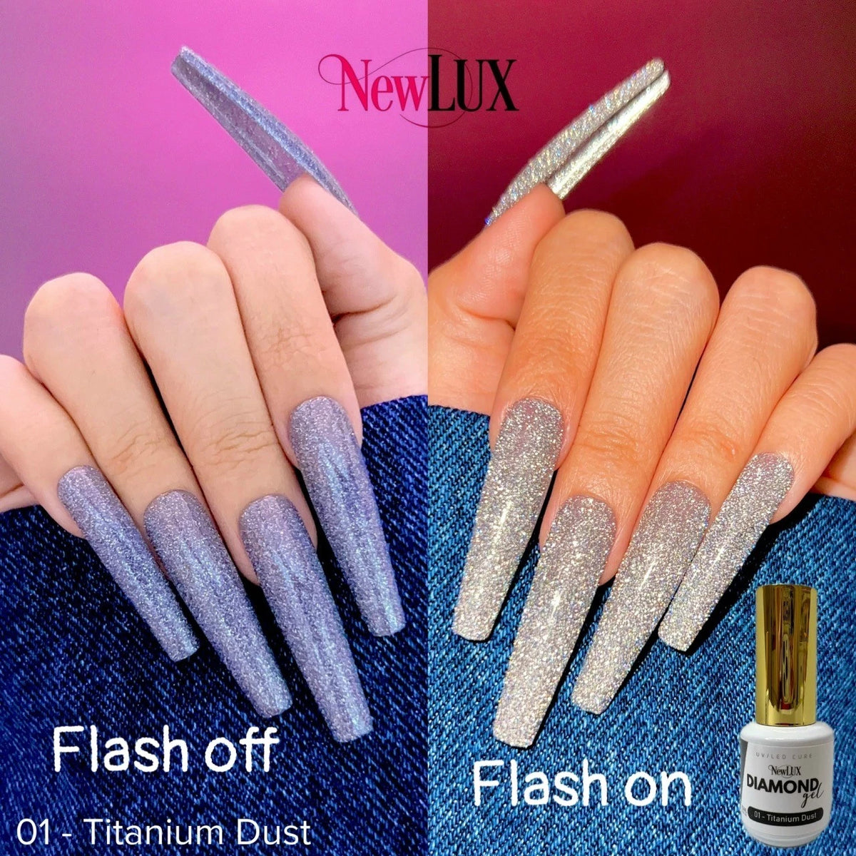 NewLUX Diamond Gel .5oz - #01 Titanium Dust