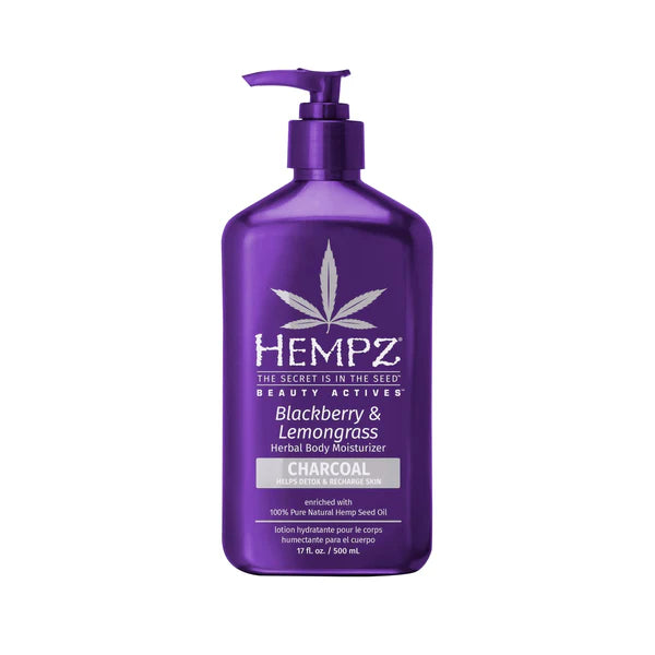 Hempz Blackberry & Lemongrass Herbal Body Moisturizer with Detoxifying Charcoal