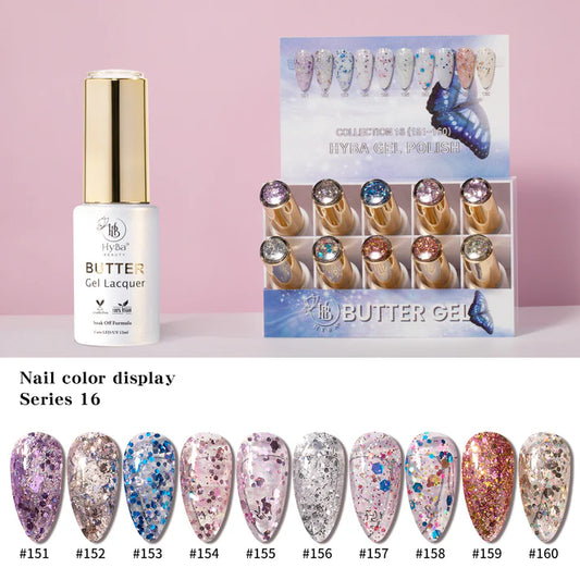 Hyba BUTTER Gel Polish SERIES 16 (Colors #151-#160)