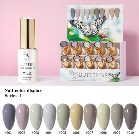 Hyba BUTTER Gel Polish SERIES 1 (Colors #001-#010)