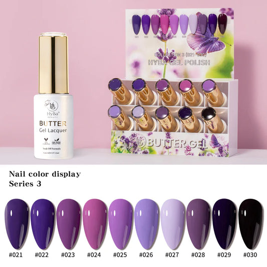 Hyba BUTTER Gel Polish SERIES 3 (Colors #021-#030)