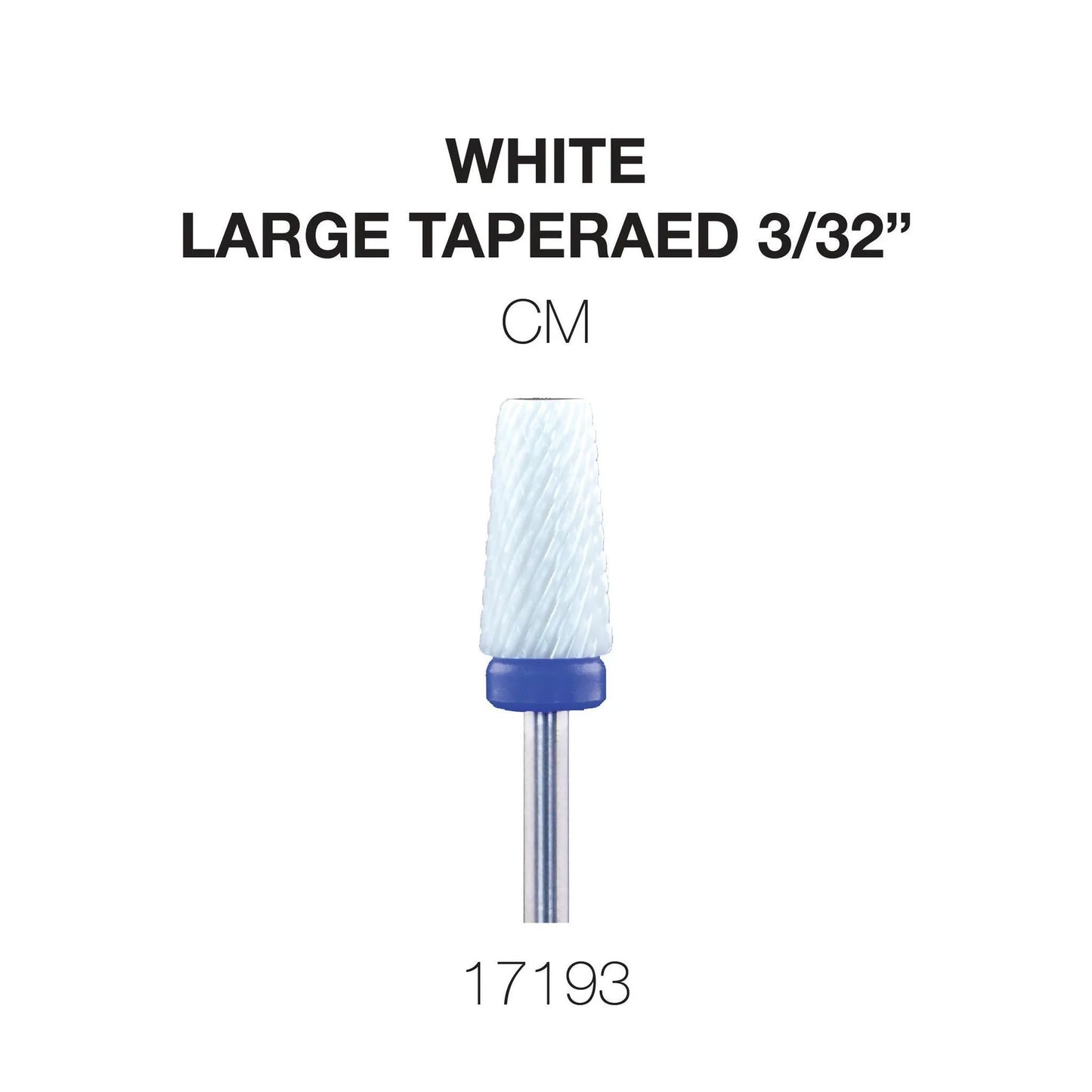 Cre8tion White Ceramic Medium - Large Tapered - 3/32"
