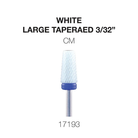 Cre8tion White Ceramic Medium - Large Tapered - 3/32"