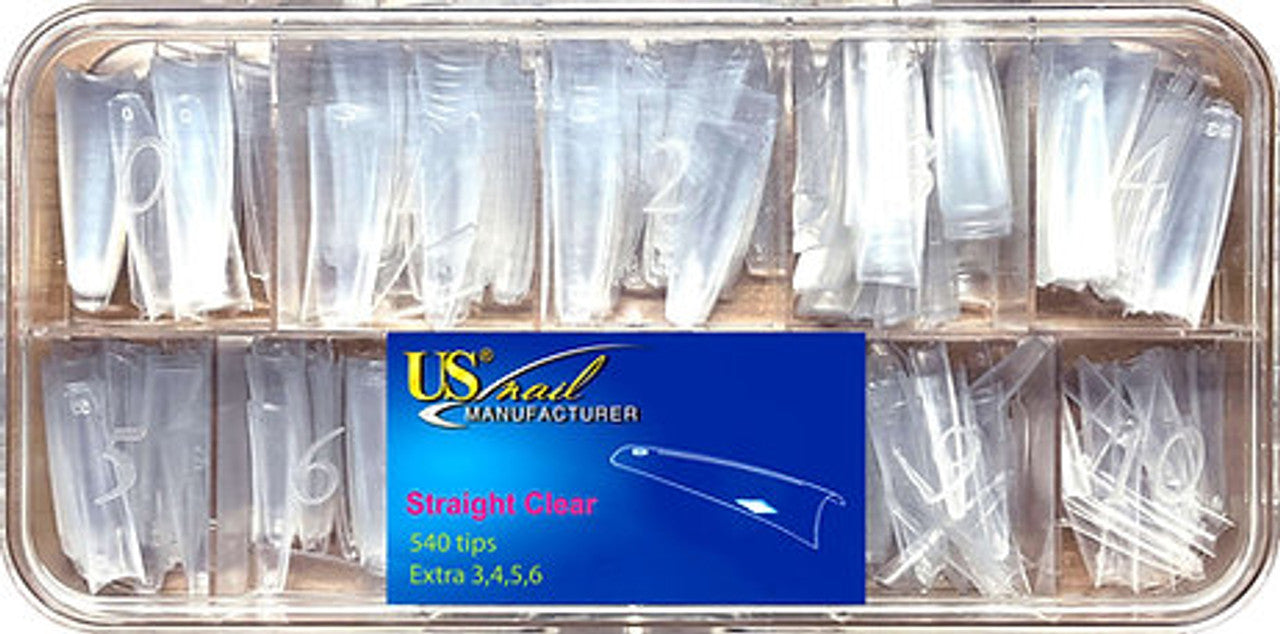 USN - Straight Clear Nail Tips Refill