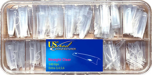 USN - Straight Clear Nail Tips Refill