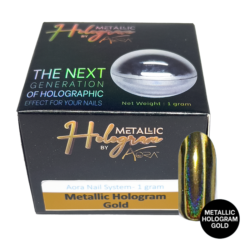 Aora Chrome Powder - # Gold Metallic Hologram