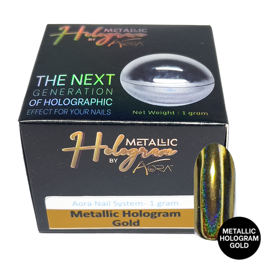 Aora Chrome Powder - # Gold Metallic Hologram