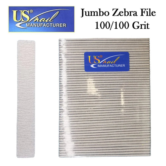 US Nail 7" Jumbo Zebra File 100/100 (50pcs)