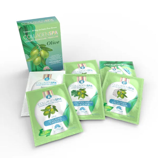 La Palm Collagen Spa 6 Step Pedicure Kit - Olive