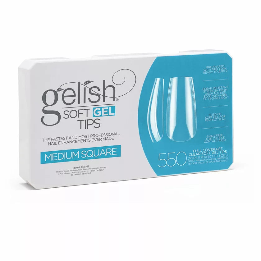 Gelish Soft Gel Medium Square Tips (550CT)