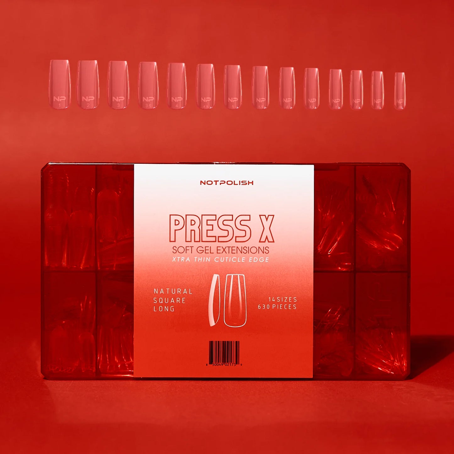 Not Polish NATURAL SQUARE LONG PRESS X- TIP CASE 630 PCS