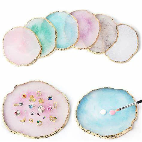 Resin Stone Nail Art Palette Assorted - Round (1pcs)