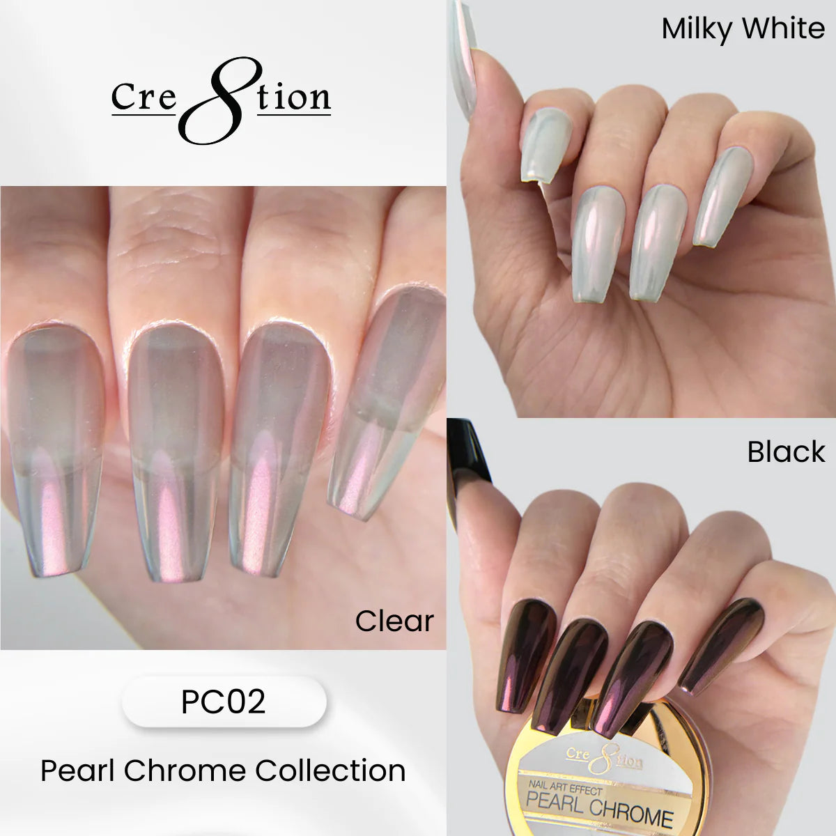 Cre8tion Pearl Chrome Nail Art Effect 1g - 02
