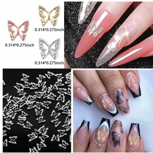 60 Pieces 3D Butterfly Nail Charms For Nail Art