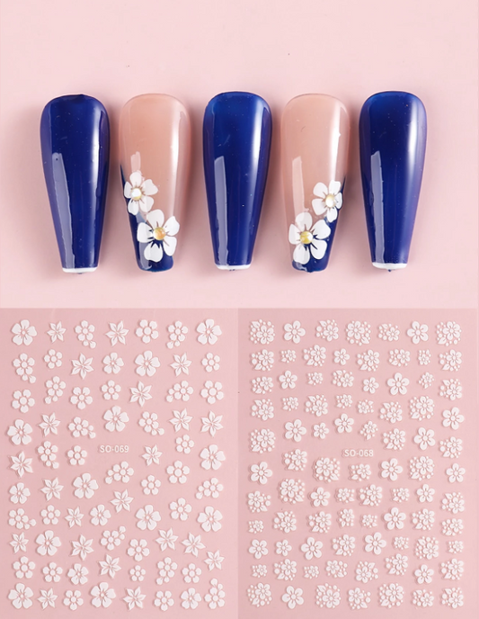 2sheets Flower Pattern Nail Art Sticker