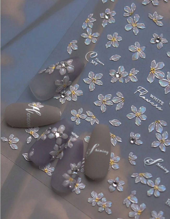 1pc 5D Diamond Flower Nail Art Stickers