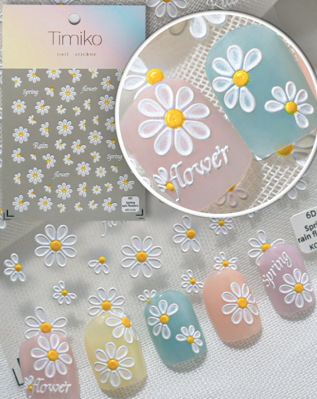 Spring/Summer Daisy Flower Design Nail Art Sticker
