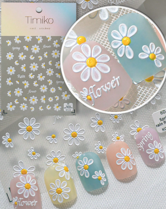 Spring/Summer Daisy Flower Design Nail Art Sticker