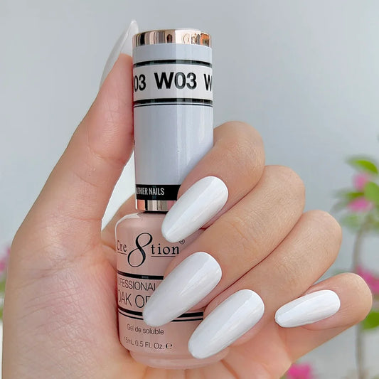 Cre8tion Gel - French Collection 0.5oz - W03 Ice White