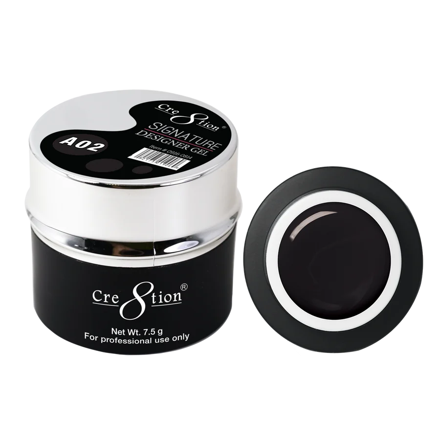 Cre8tion Signature Designer Gel 7.5 g - A02 Super Black