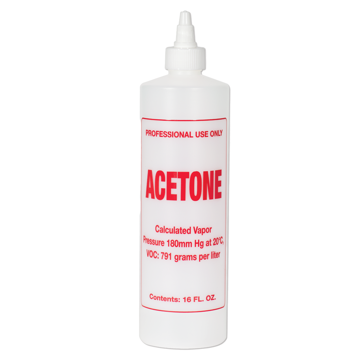 Imprinted Twist Top Bottle Acetone 16 oz