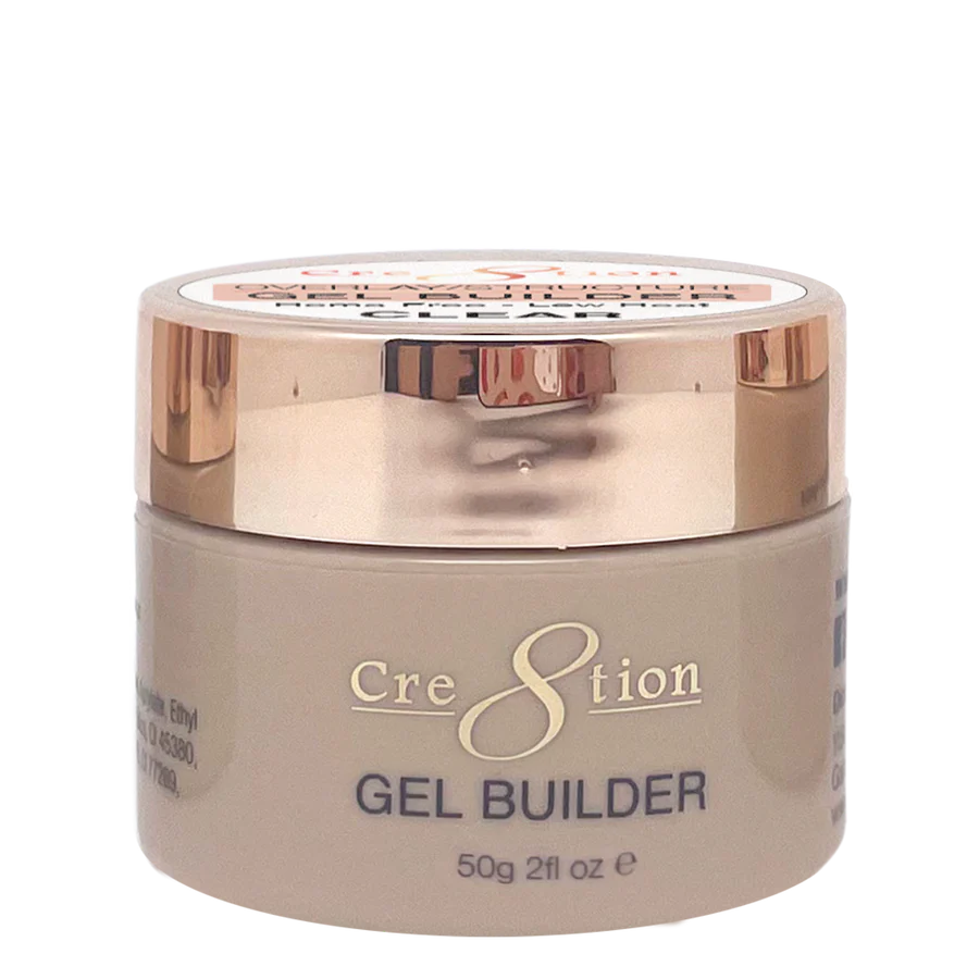Cre8tion Overlay/Builder Gel in Jar 2oz - Hema Free - Low Heat - Clear