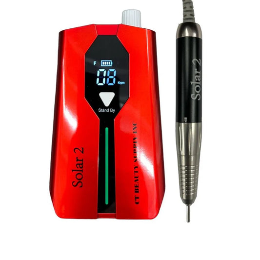 CT Solar 2 Nail Drill Rechargeable E-File System - Red