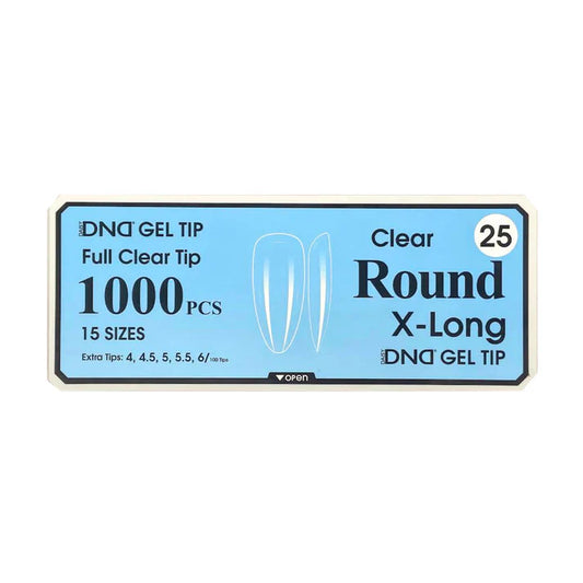 DND Clear Gel Tips 1000pc - #25 X-Long Round