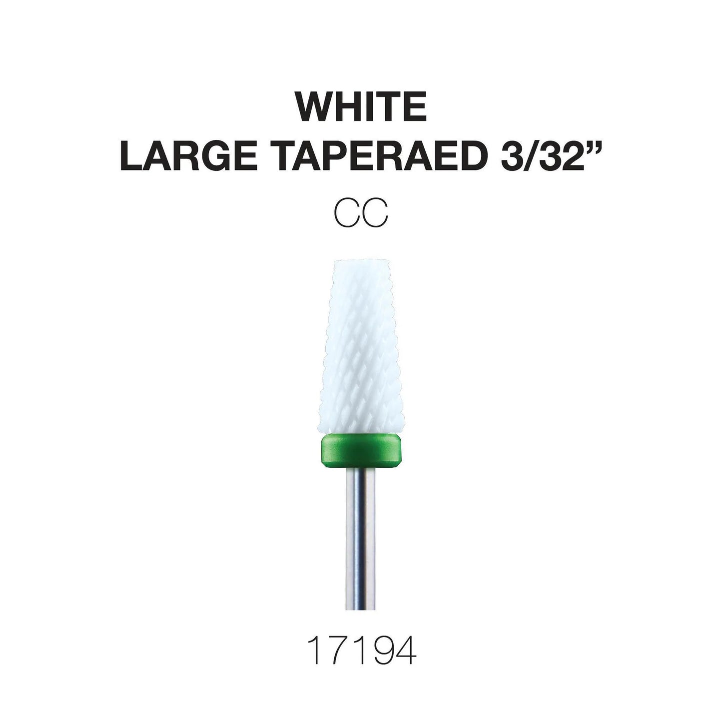Cre8tion White Ceramic Coarse - Large Tapered - 3/32"