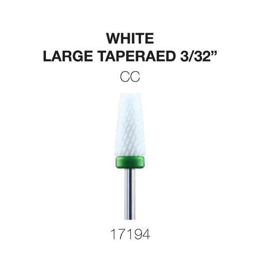 Cre8tion White Ceramic Coarse - Large Tapered - 3/32"