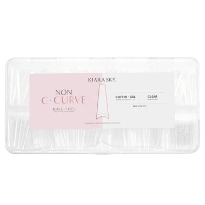 Kiara Sky Non C-Curve Nail Tips XXL - Coffin Clear